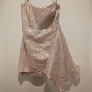 ML Monique Lhuillier Draped Metallic Jacquard Minidress sz 16